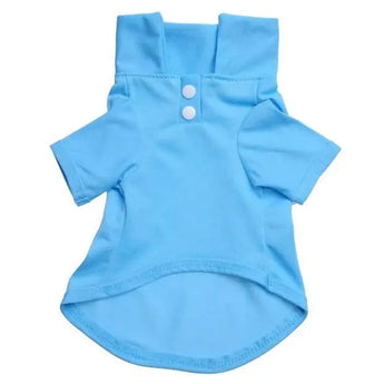 Soft and durable dog polo shirt, designed for comfort and a fashionable look for pets. -  Blue-XS