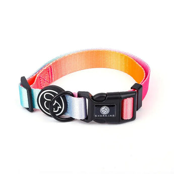 Multi-size nylon dog collar and lead set with fashionable patterns and reliable durability -  Summer-neon-Collar-S