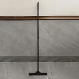 Retractable rubber broom with double-section design ensures thorough pet hair removal from various floor types -  Black