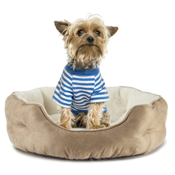 Stylish round doghouse pet bed that blends with modern interiors while keeping pets snug and warm
