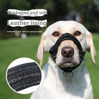 Dog muzzle with anti-bite, anti-barking, and anti-feeding features for safety
