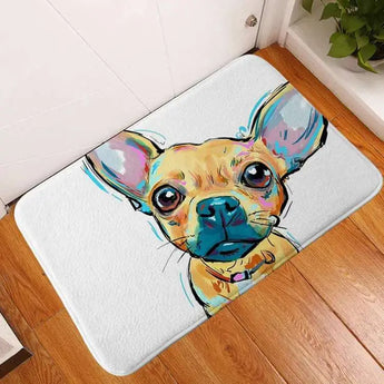 Lightweight, soft flannel dog print anti-slip mat for pet beds, crates, and sofas. -  12-Dog-45x75cm