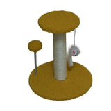 Climbing frame cat pole made of sisal and plush for stimulating indoor feline activity. -  Teddy-Plush-Yellow