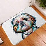 Flannel dog print anti-slip mat for added warmth and traction on slippery pet areas. -  15-Dog-45x75cm