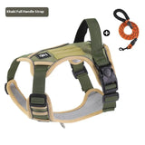 Khaki-XL-With-rope Soft padded dog harness for large and medium dogs, ensuring comfort and control during walks.