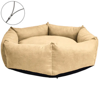 Modern dog bed featuring a removable washable cover for easy maintenance, unmatched comfort, and wellbeing. -  Khaki-XL