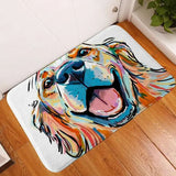 Pet-friendly soft flannel dog print anti-slip mat ideal for floors, crates, and couches. -  1-Dog-45x75cm