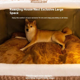 Luxury bear-shaped dog bed with three-dimensional design for small and medium pets in bedroom