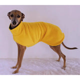 Luxurious thick plush whippet clothes with a warm high neck, perfect for chilly winter days.