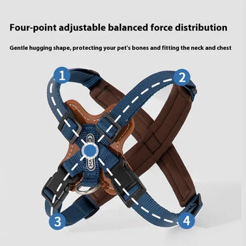 Adjustable Dog Harness X Chest-Back with Reflective Straps for Safe Walking and Training