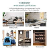 Portable electric air purifier for sterilizing air and removing formaldehyde with solar power.
