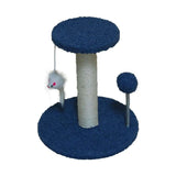 Durable vertical sisal post and plush cat climber for home use and cat entertainment. -  Teddy-Plush-Blue