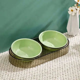  Two-in-one transparent cat food and water bowl – perfect for efficient mealtime and hydration. -  Green
