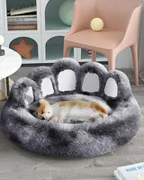 Durable bear paw styled pet bed with thickened warm materials ensures a peaceful deep sleep.