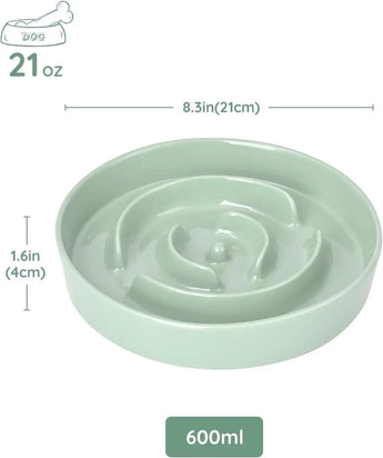 Stylish and functional slow feeder ceramic bowl for medium-sized dogs, perfect for mindful eating.