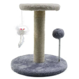 Indoor vertical cat scratching pole and plush climbing frame for healthy nails and playtime. -  Plush-Light-Grey