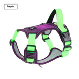 Purple-XL-No-cord Escape-proof dog harness with adjustable straps, ideal for secure and comfortable dog walking sessions.