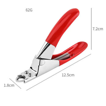 Durable all-steel nail clippers for dogs, ensuring smooth and precise nail cutting in red 