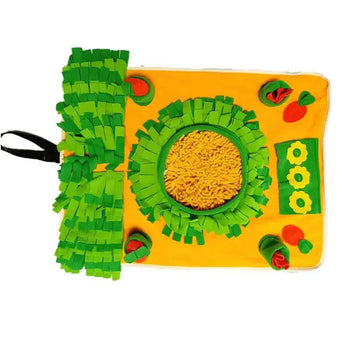 Boredom-busting radish pull dog toy with soft pet pad for endless hours of playtime fun.