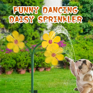 Adjustable plastic sunflower sprinkler for lawns, cheerful design adds charm while watering gardens effortlessly.