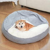 Hooded dog bed offering comfort and warmth during chilly seasons