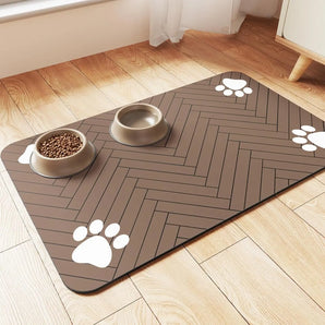 Durable and stylish diatom ooze feeding mat for cats and dogs, splash-proof and absorbent. -  60X90cm-Brown