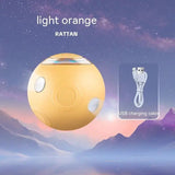 Smart Cat Pet Ball Automatic Obstacle Avoidance Rotating Luminous orange