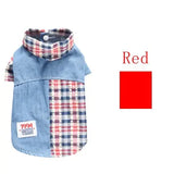 Teddy Dog Summer Plaid Stitching Shirt - J.S.M