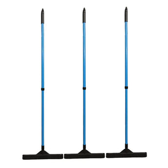 Versatile double-section retractable rubber broom designed for effective pet hair removal on all floors