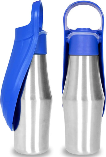 Leakproof pet water bottle, perfect for dogs on the go, hiking, and outdoor activities. -  Dark-Blue