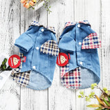 Teddy Dog Summer Plaid Stitching Shirt - J.S.M