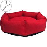 Versatile dog bed showcasing a removable washable cover designed for cleanliness, comfort, and stylish appeal. -  Red-XL