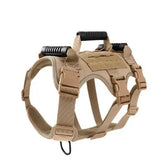 Khaki-XL - High-performance K9 tactical chest harness ensuring stability and comfort for walking medium and large dogs.