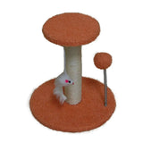 Strong sisal scratching post and plush vertical tower for indoor cats to jump, play, relax. -  Teddy-Plush-Orange