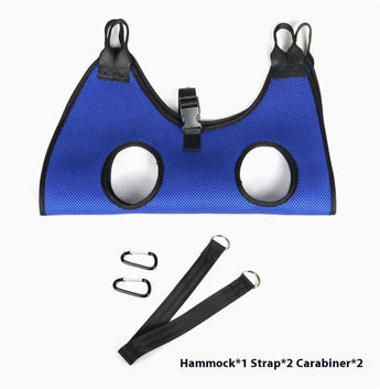 Adjustable pet grooming harness for safe dog nail trimming and stress-free at-home grooming sessions.