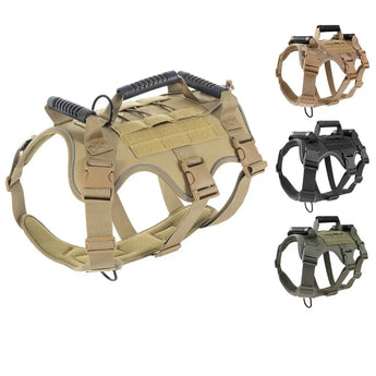 Durable K9 dog harness featuring tactical chest design optimized for walking medium and large dogs.