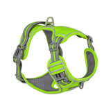 Green-XL Advanced dog harness boasting explosion‐proof features, shock absorption, comfortable material, night vision and reflective detailing.