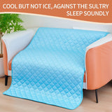 Self-cooling dog mat for summer, heat-resistant pet pad for hot weather temperature control.