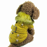 Dog clothes warm cotton pet clothing green