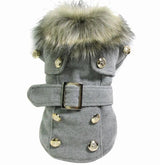 Dog clothes warm cotton pet clothing grey