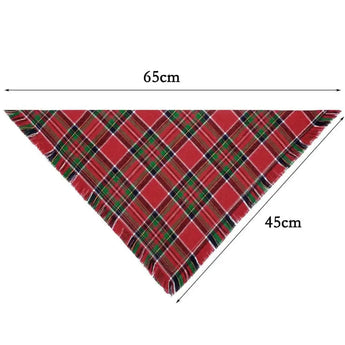 Check Pet Triangle Scarf Tassel Style Dog Scarf 