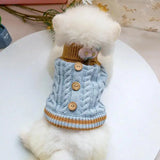 Small Dog Sweater Pet Clothes Teddy Clothes light blue