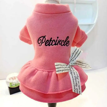 Small Dog Sweater Pet Clothes Teddy Clothes pink dress