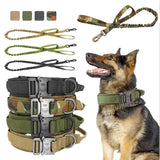 Pet Tactical Dog Collar And Lead Set, Military Nylon Dog Collar 