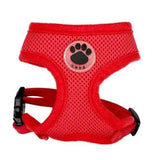 Adjustable breathable mesh dog harness offering superior comfort and ease for walks with your dog. in rose red