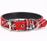 Leather Twill Dog Collar for Your Pup's Style red