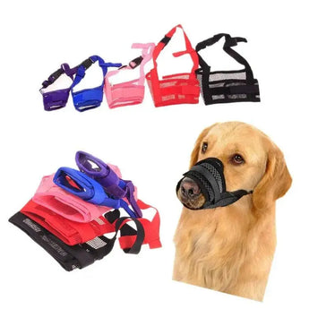 Magic Sticky Pet Nylon Mesh Dog Muzzle Cover 