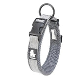 in grey Comfortable and Adjustable Dog Collar Preventing Strangulation Risks for Active Pet Owners