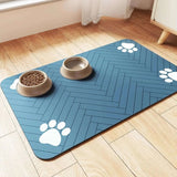 Blue pet feeding mat for cats and dogs, splash-proof and available in various sizes. -  60X90cm-Blue