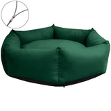 Eco-friendly dog bed with a removable washable cover designed for cleaning, superior comfort, and eco-sustainability. -  Dark-green-XL